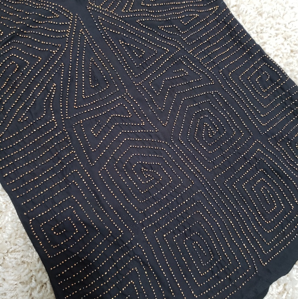 Ecru Bronze Beaded Black Tank Sz XS - Picture 2 of 6